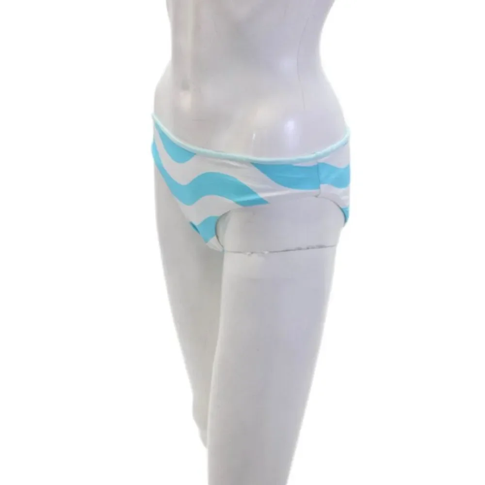 Solid & Striped Womens Reversible Wavy Striped Swim Bottoms Blue Size M